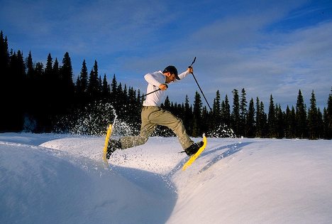 Alaska winter sports include snow shoeing